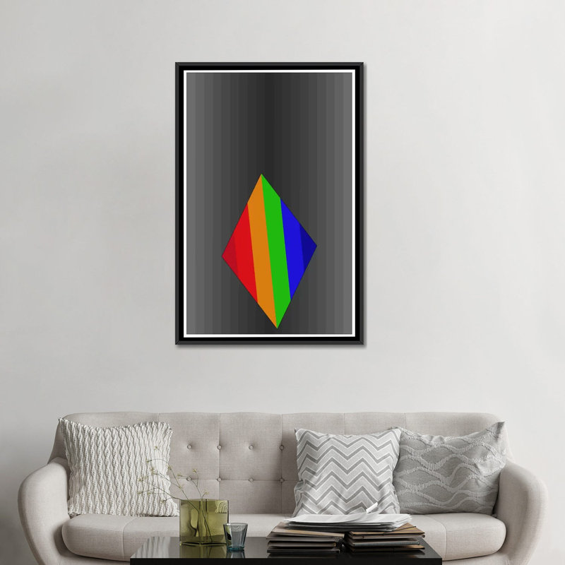 Albree Modern Diamond Reflecting Light, impression sur toile, H 48 po x l 32 po x P 1,5 po, Toile avec cadre flottant noir