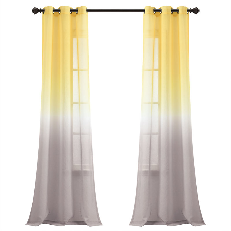 Paire de rideaux transparents Lush Decor Umbre Fiesta (ensemble de 2), Jaune