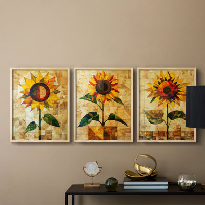 Floral Study  Series  CLVIII  -Set Of 3 Framed Giclee Prints -Ready to