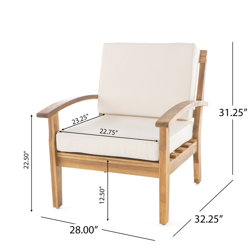 PEYTON CLUB CHAIR, Beige, Teak
