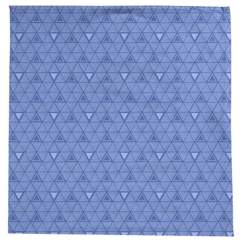 Classic Hand Drawn Triangles Tablecloth, Blue