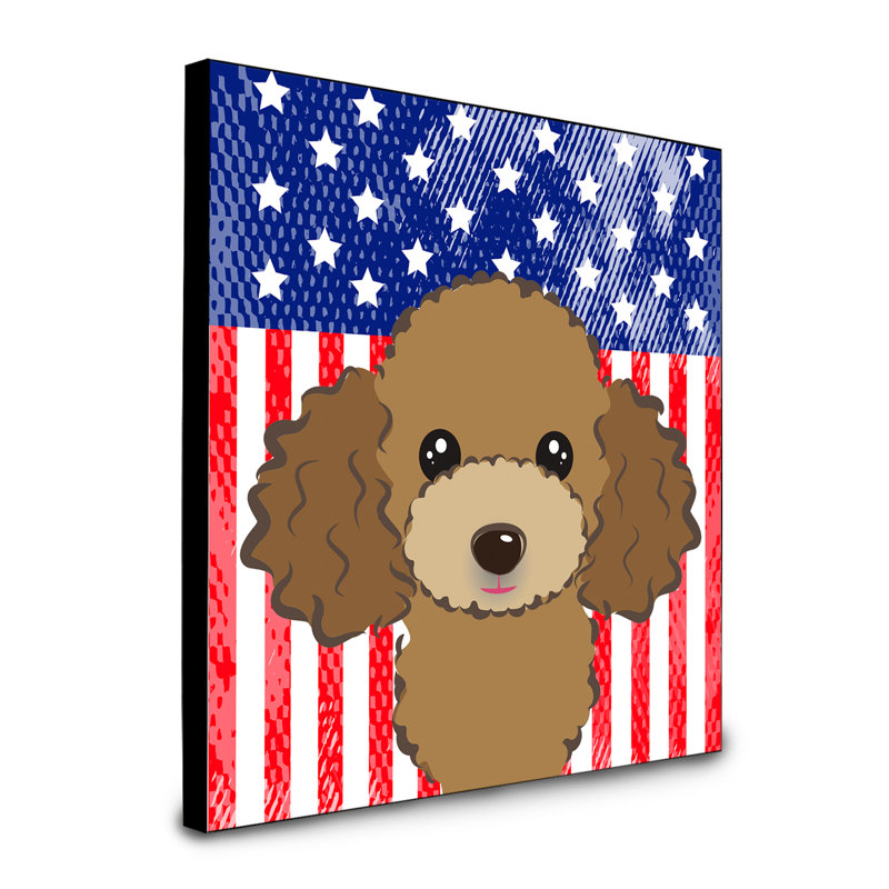 « american flag », art encadré Macomb, Brun Poodle