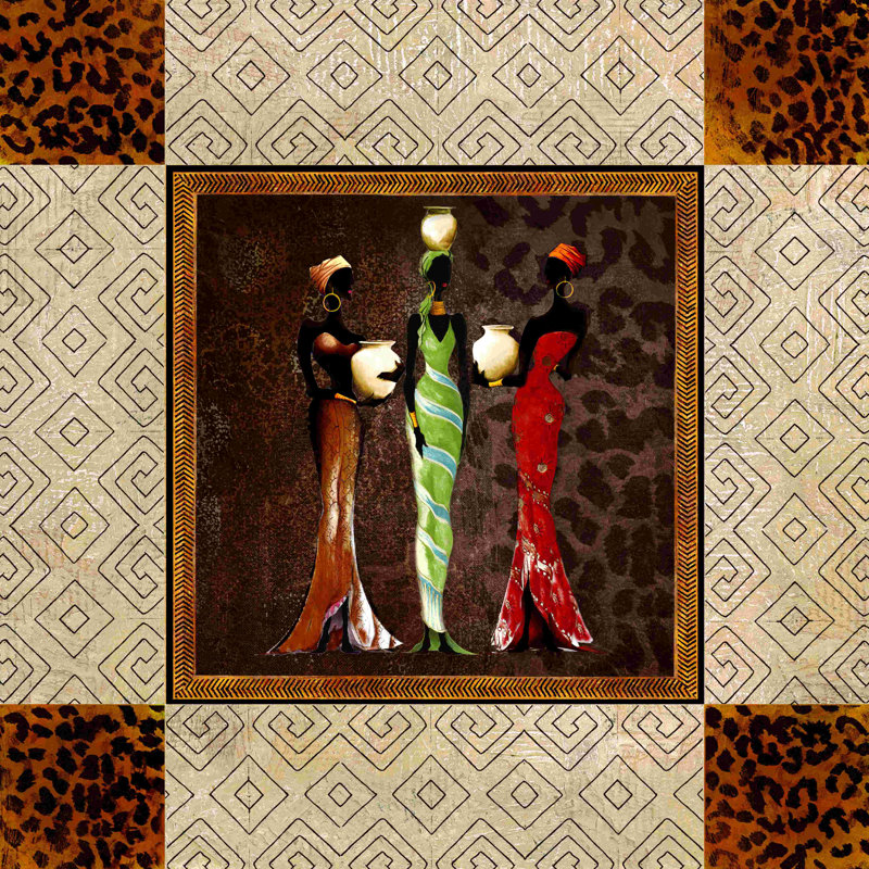 «3 African Women 1», reproduction sur toile tendue, L 36 po x H 36 po