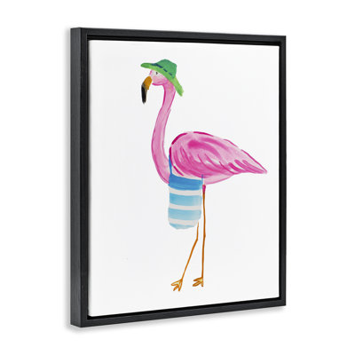 «Flamingo with Beach Tote» par Julie DeRice