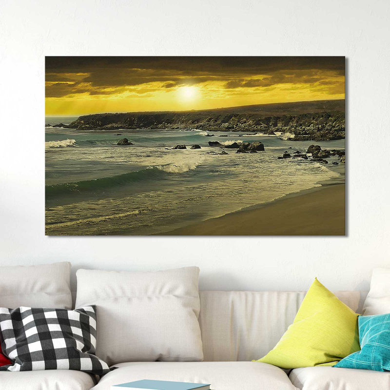 « malibu light », reproduction de photo, H 18 po x l 30 po x P 1 po, Toile tendue