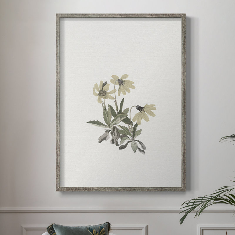 Impression florale vintage encadrée CL XXVI - bois massif, H 30 po x l 24 po