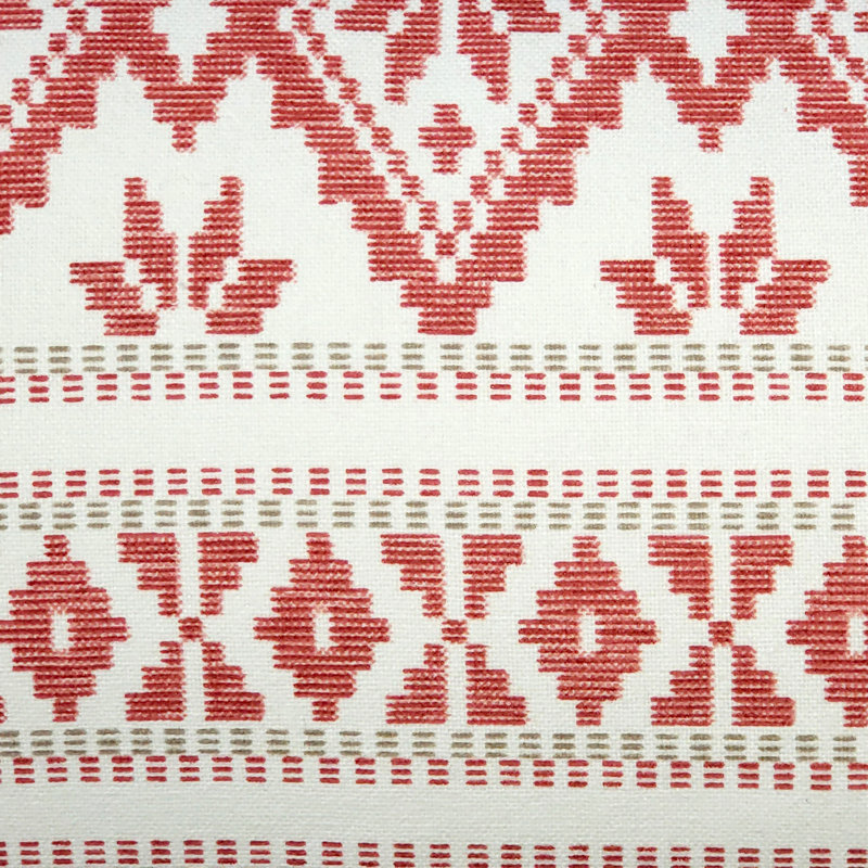 Malmo Geometric Cotton Throw Pillow, Red