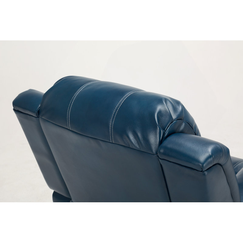 Fauteuil inclinable souple, fauteuil inclinable en cuir bleu marine Charlotte