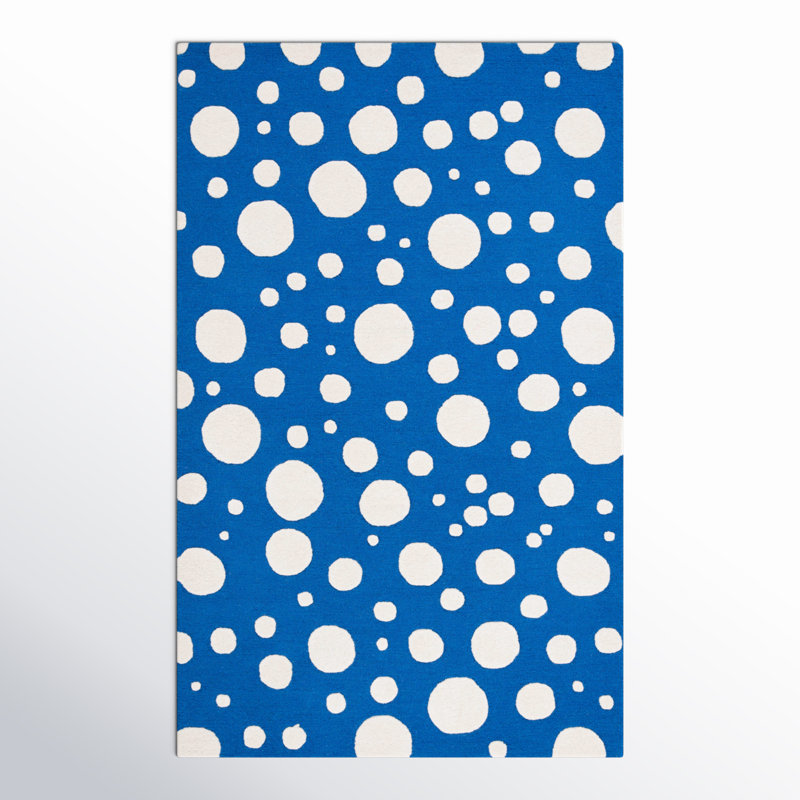 Camey Cotton Polka Dots Indoor Rug, Rectangle 5' x 8'