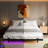 Cyndra 10'' Full Size Bed Frame with LED Lights, Remote Control and Charging Station, No Boxspring Needed-995316987-986761434