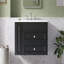 Meuble-lavabo mural 30 po, 2 tiroirs, lavabo simple en céramique 3 trous, armoire moderne-247870375