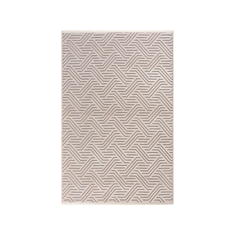 Luxurious Chenille Carpet, 4.0 x 5.9 Feet | 100% Antibacterial, 0.24 Inches Thick | Non-Slip Underside, Machine Washable at 86°F | Elegant Beige for Living Room & Bedroom Décor