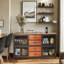 Industrial Style Storage Cabinet With Casters Kitchen Storage Cabinet For Home Against The Wall-441564694