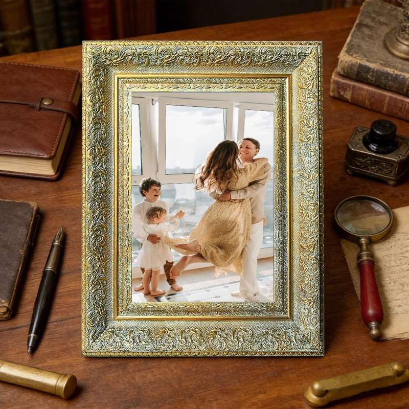 Cadre photo confortable antique 3 pièces 5 "x 7" à forme rectangulaire classique