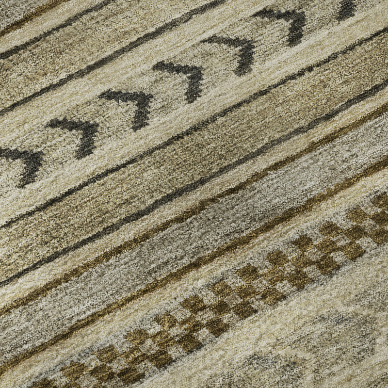 Premium Machine Washable Brennon AMF1625 Stripes Rug, Rectangle 3' x 5'