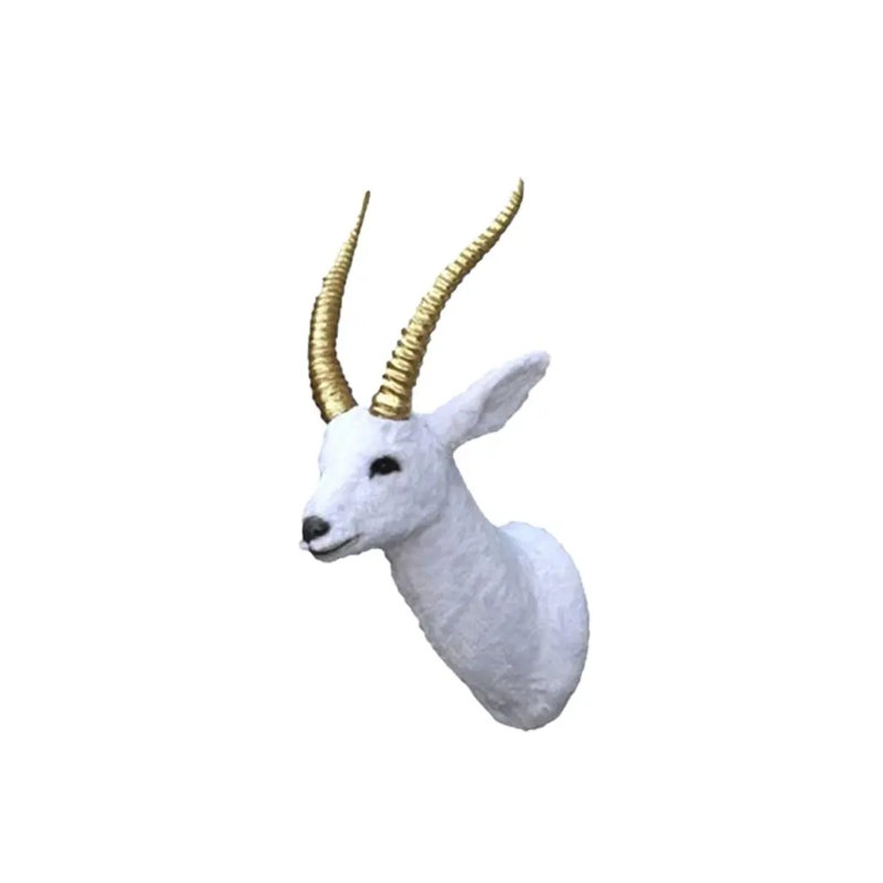 Statue gazelle blanche grandeur nature