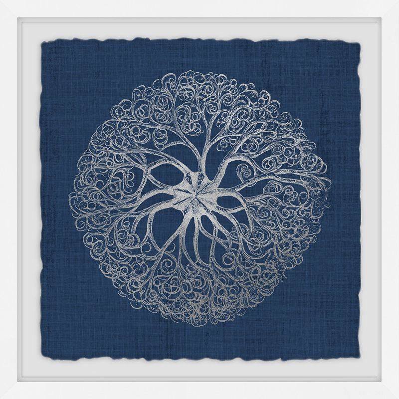 " Sea Anemone On Indigo VI ", 12" H x 12" W x 1.5" D