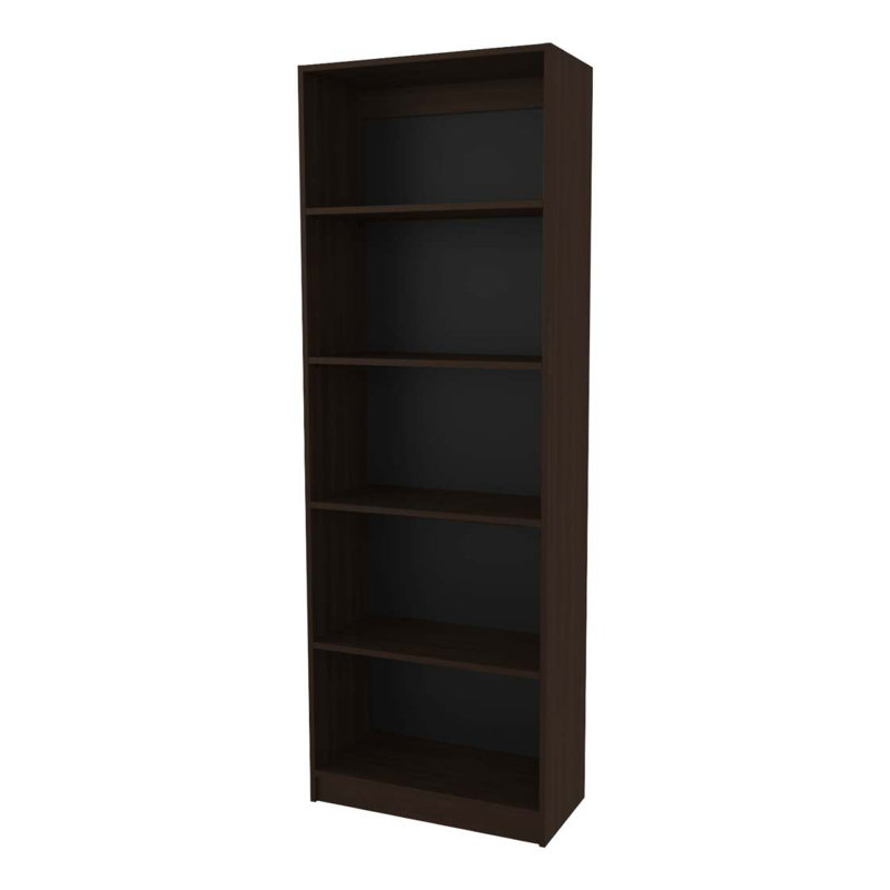 Bibliothèque en noyer teinté avec rangement ouvert et 5 tablettes, Noyer, (5 tablettes) H 71 po x l 17,8 po x P 11,8 po