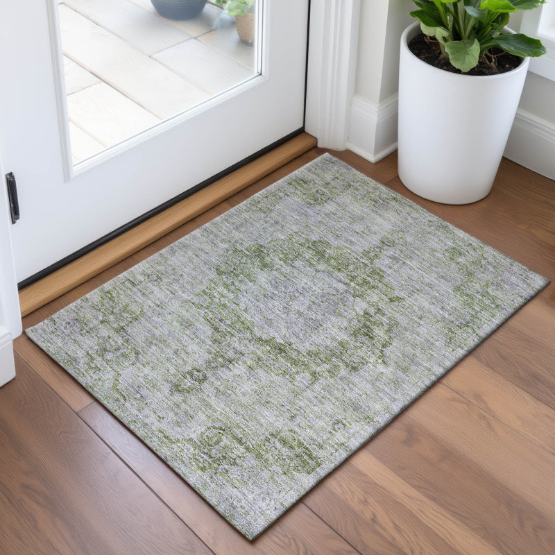 Premium Machine Washable Larock AMF1238 Global Rug, Rectangle 1'8" x 2'6"