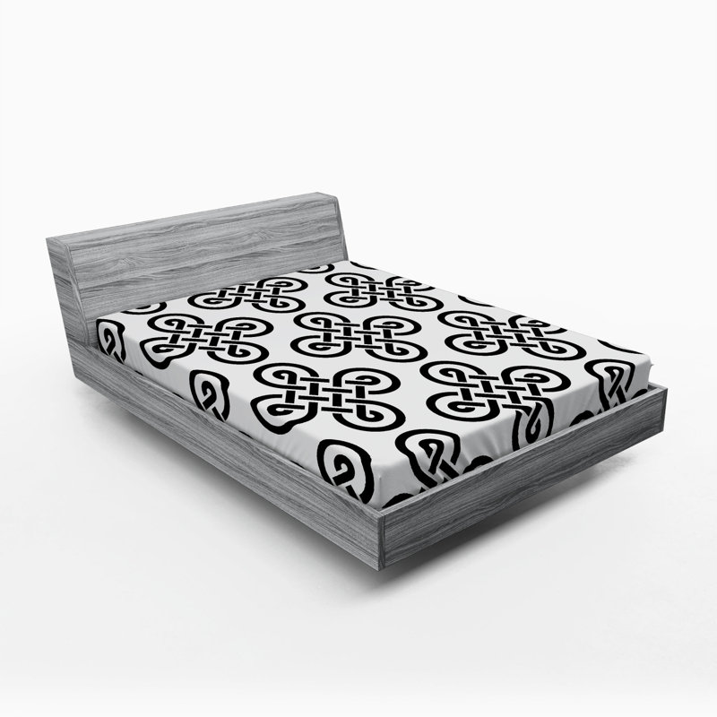 Microfiber Geometric Fitted Sheet, Full/Double Fitted Sheet