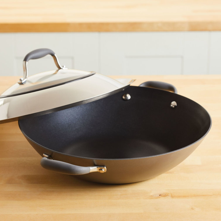 Anolon Advanced Home Hard-Anodized 14 Nonstick Wok with Side Handles