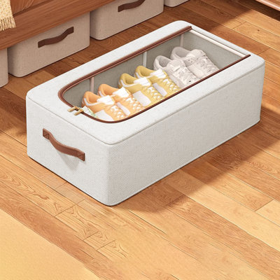 Shoe Storage Box Side Opening Space Saving Transparent Folding Shoe Cabinet Underbed Shoe Storage Box Car Shoe Rack