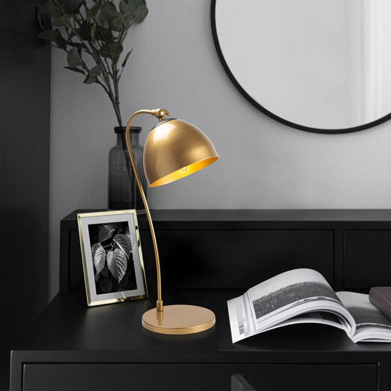 Glamorous Metal Table Lamp, Gold Finish, 9.8 x 9.8 x 21.3 inches | E14 Socket, Max 40W | Stylish Design with 6.7-inch Base Plate | Perfect for Living Room, Bedroom, or Office Decor | IP20 Rated, Elegant Lighting Solution for Any Space
