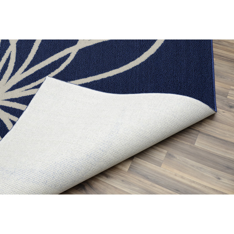Brackenmore Floral Tufted Indigo/Ivory Area Rug