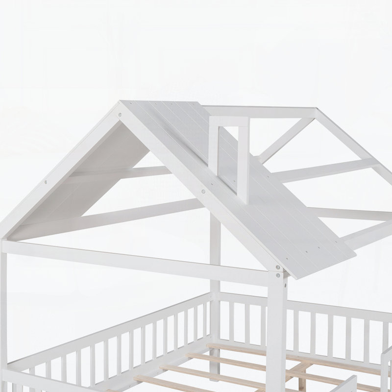 Lit en bois avec clôture Wood House
