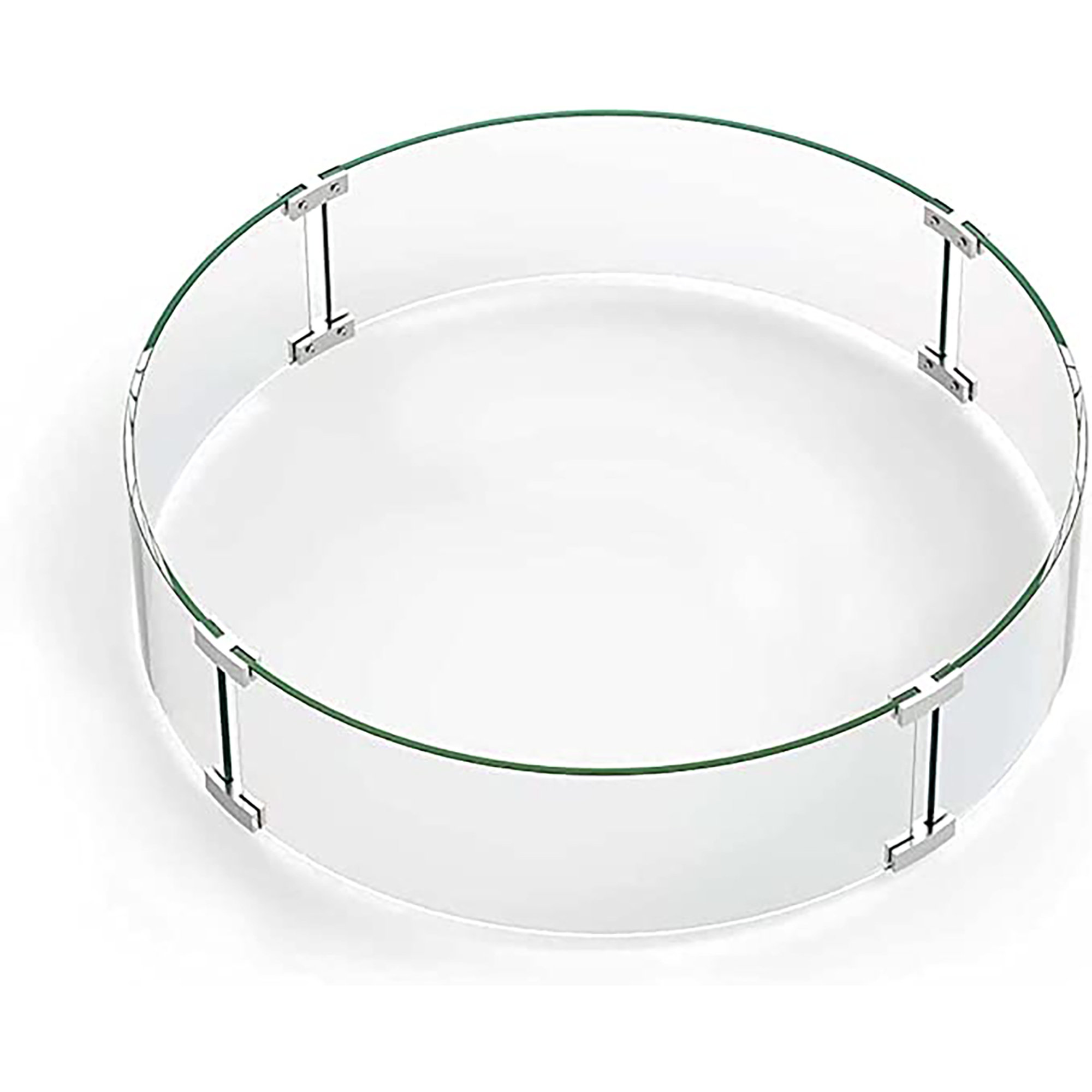 Pare-Vent Rond En Verre Trempé Transparent 58 X 58 X 20 Cm Pare