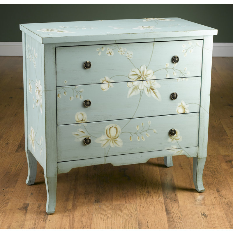 Commode décorative 3 tiroirs, Bleu