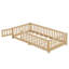 Lit simple au sol avec garde-corps et porte pour enfants, naturel (ancien SKU: W158090686)