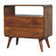 Console en bois courbé Nordic Charm, 2 tiroirs, 1 rangement ouvert, pieds nordiques, brun
