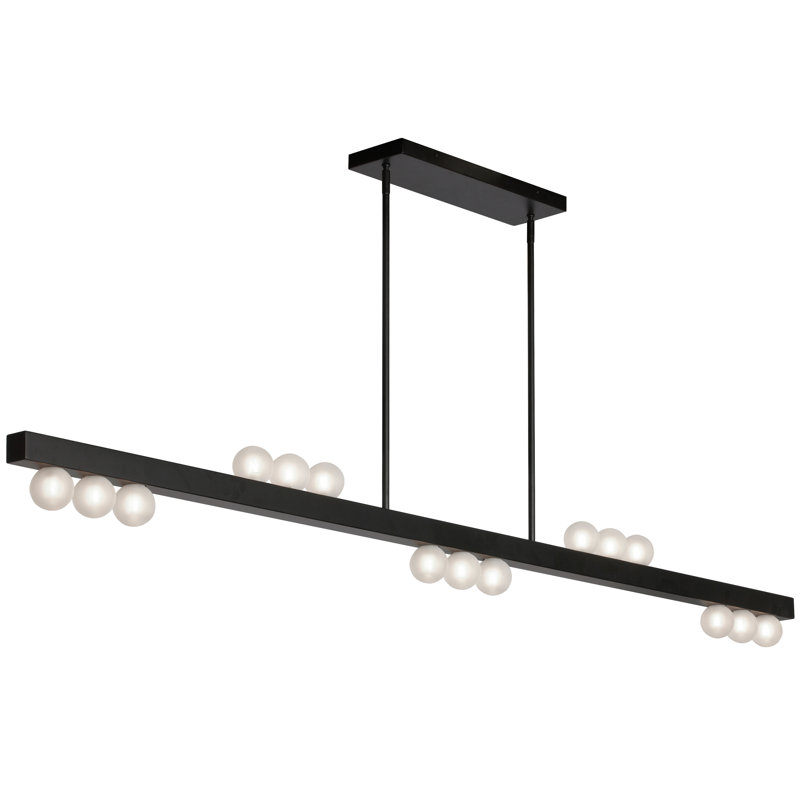 Luminaire suspendu linéaire Raleigh - 15 lumières, Noir mat