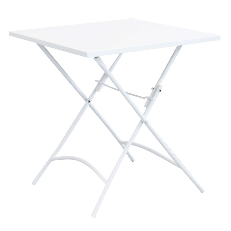 Tammo Rectangular Folding Table, White, 72cm H x 70cm L x 70cm D