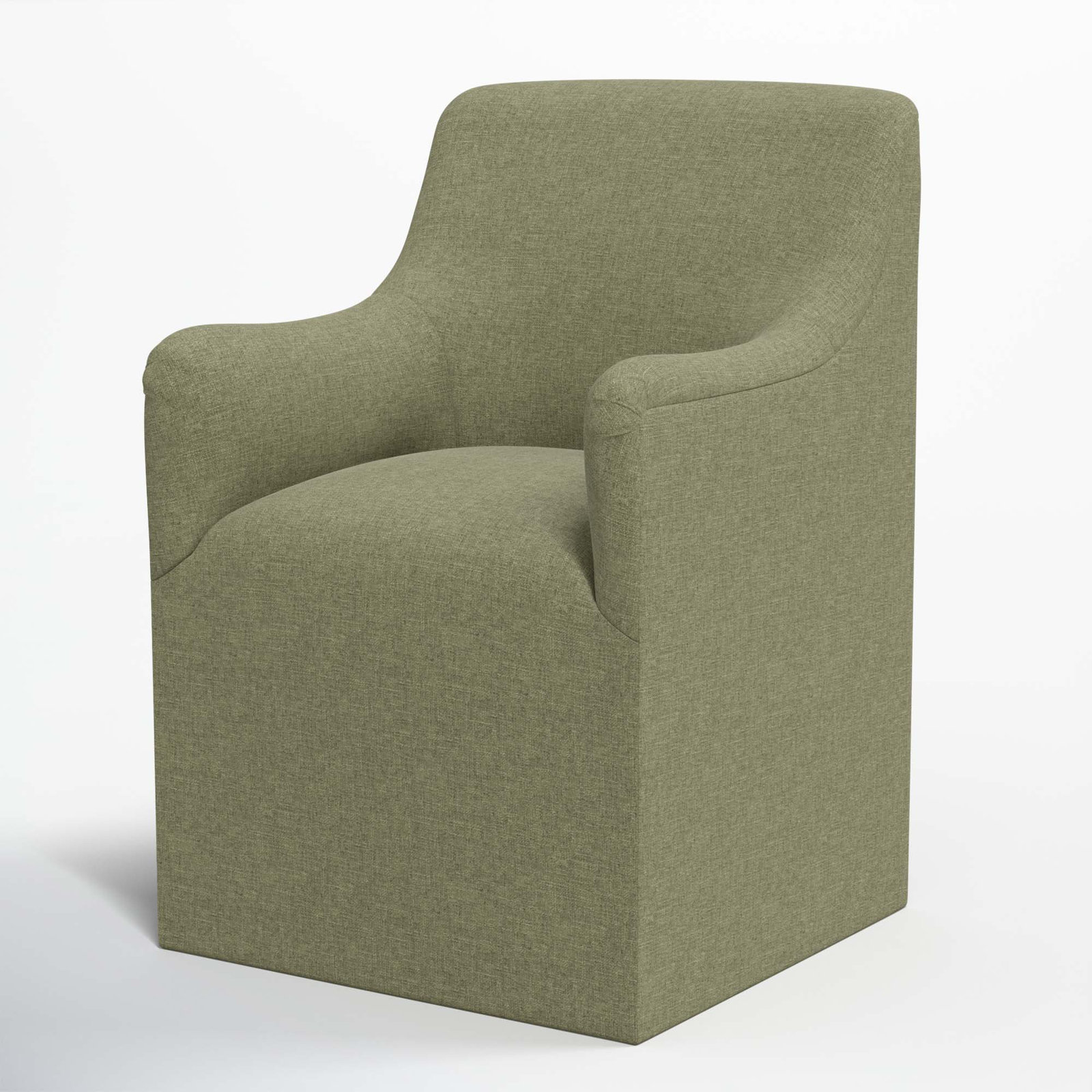 Howth Upholstered Back Arm Chair, Zuma Laurel Textured Linen