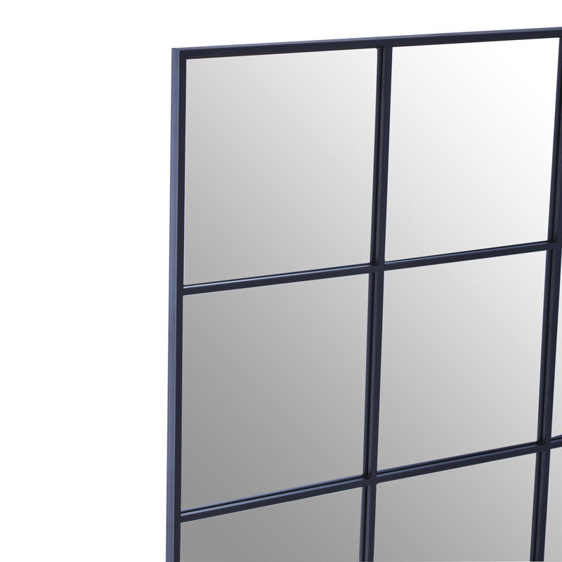 Bowdoin Metal Flat Wall Mirror, Black