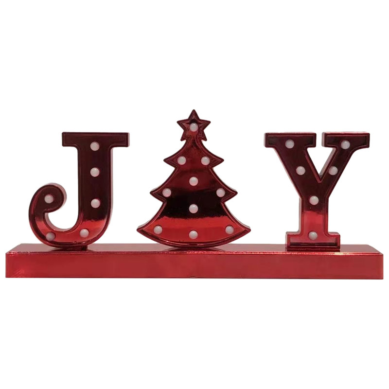 Enseigne lumineuse de Noël 6,5 po à DEL rouge «Joy»
