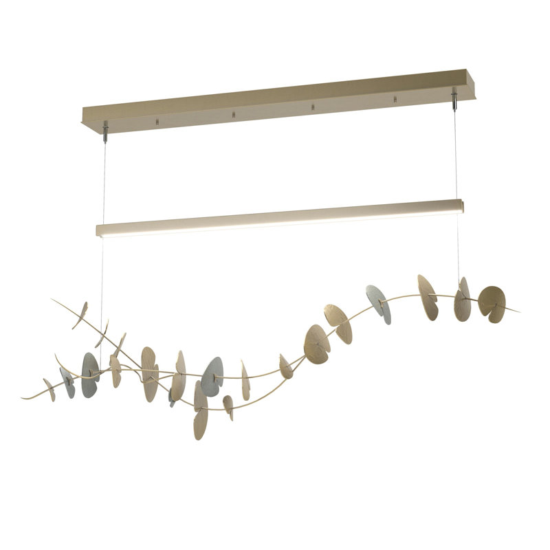 Luminaire suspendu 1 lumière Lily, Platine rétro, Laiton moderne