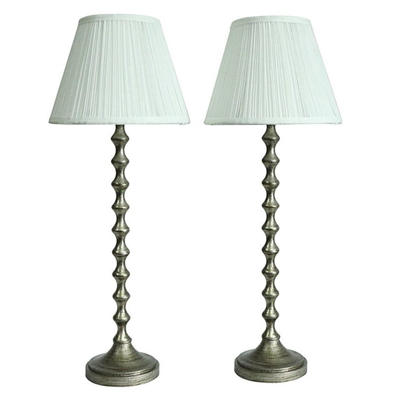 Ensemble de lampe de commode 23 po Dife, Argent poussiéreux