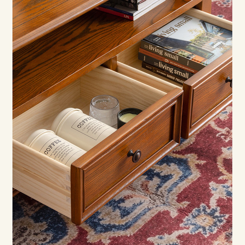 Table basse en bois massif, H 19,68 po x L 51,18 po x l 27,55 po