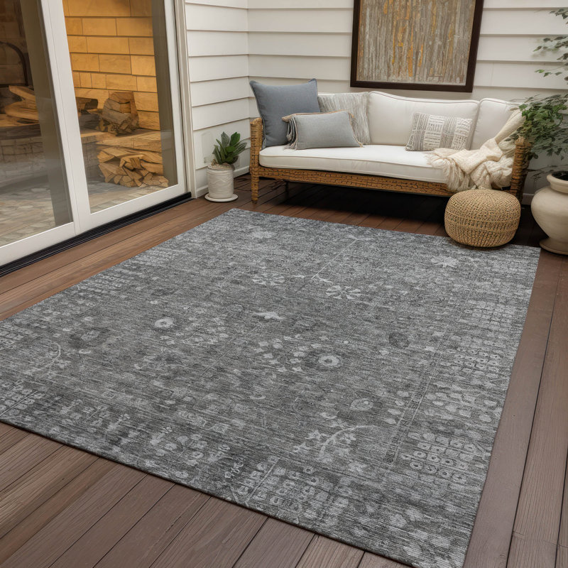 Tapis intérieur / extérieur lavable à la machine Derrick ACN2231 Global, Rectangle 10 pi x 14 pi
