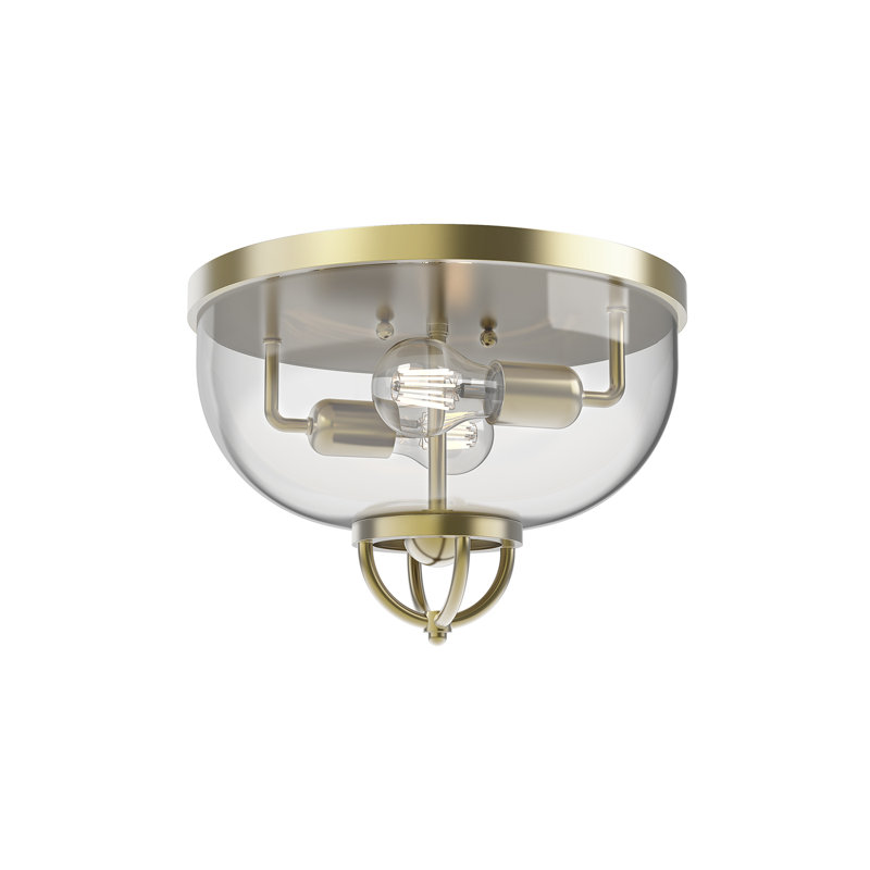 Plafonnier encastré urne simple 2 lumières 12,5 po Lancaster, Laiton brossé