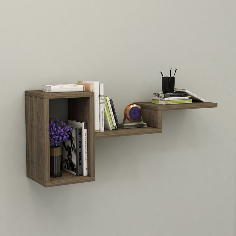 Emley 3 Piece Floating Shelf, Walnut
