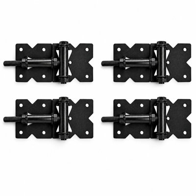 FCD Heavy Duty Fence Gate Hinges, 7.5 x 3.5 Inch, Black, 4 Sets