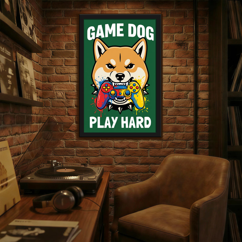 Jeu d'animaux avec chien, H 30 po x l 20 po