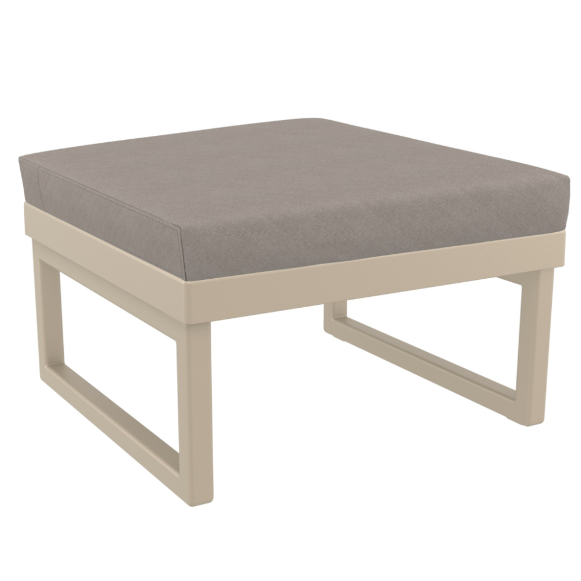 Lane Upholstered Outdoor Ottoman with Cushion, Taupe, Taupe