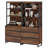 Aadam  Modern 72" Tall Bookcase With 3 Drawers And Open Book Shelfs, Library Book Shelf With Storage Cabinet, Wood Freestanding Bookshelf For Home Office, Living Room, -2041288526-2021504129
