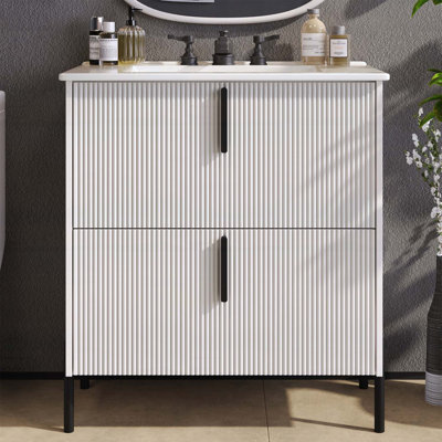 30 Inch Bathroom Vanity with Ceramic Sink