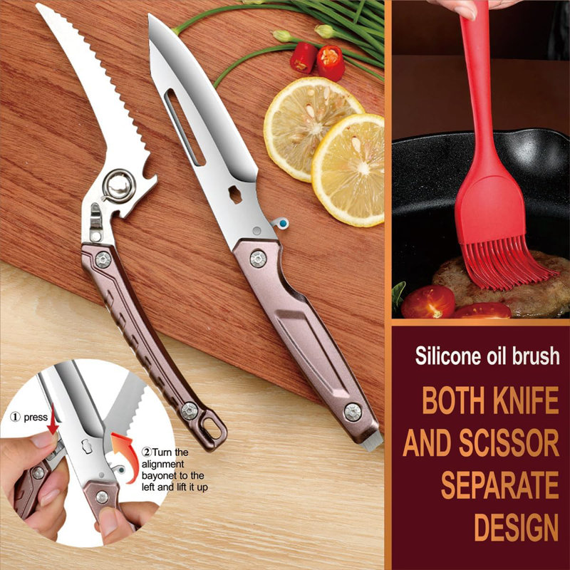 Heavy-duty Poultry Shears Spring-loaded Kitchen Scissors